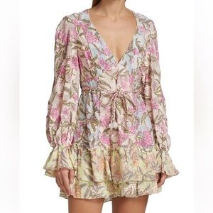 Hemant & Nandita Asia Floral Print Minidress